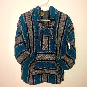 Blue Striped Baja Hoodie